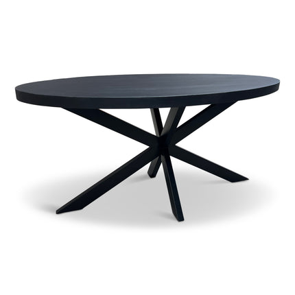 Eettafel Silvia Ovaal 150x90cm Mango Zwart