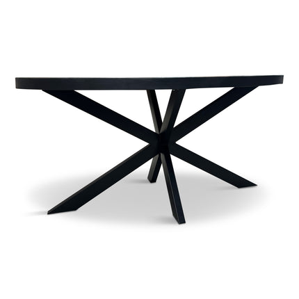 Eettafel Silvia Ovaal 150x90cm Mango Zwart