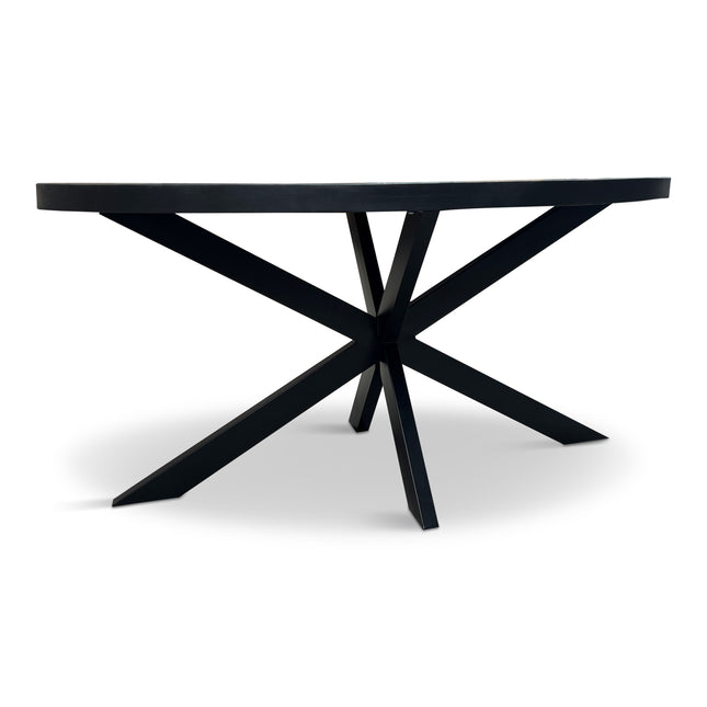 Eettafel Silvia Ovaal 150x90cm Mango Zwart