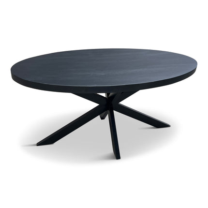 Eettafel Silvia Ovaal 150x90cm Mango Zwart
