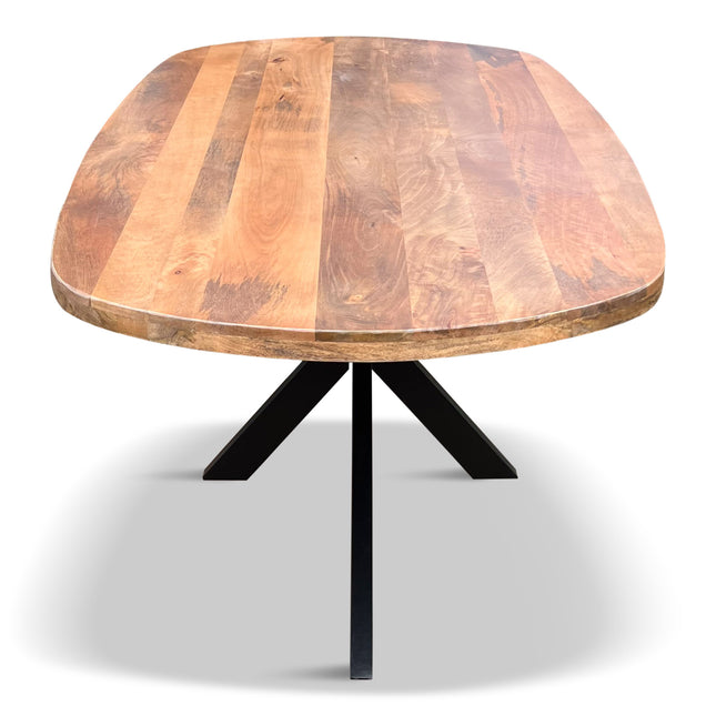 Eettafel Deens Ovaal Björn 300x120cm Mango Naturel