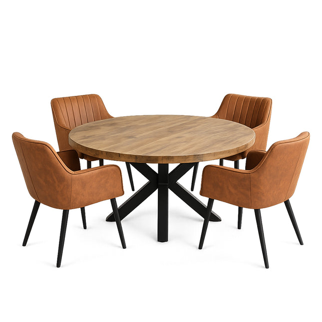Lars Deal 130cm + 4x Vermont cognac