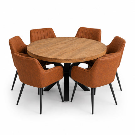 Lars Deal 150cm + 6x Vermont cognac