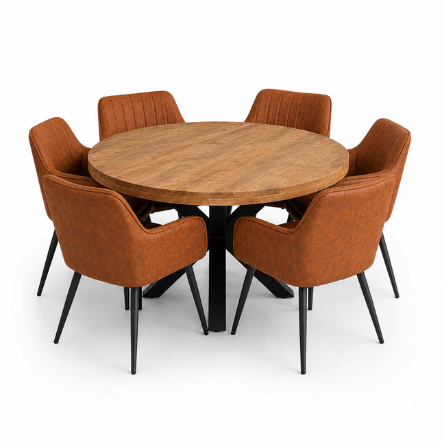 Lars Deal 150cm + 6x Vermont cognac