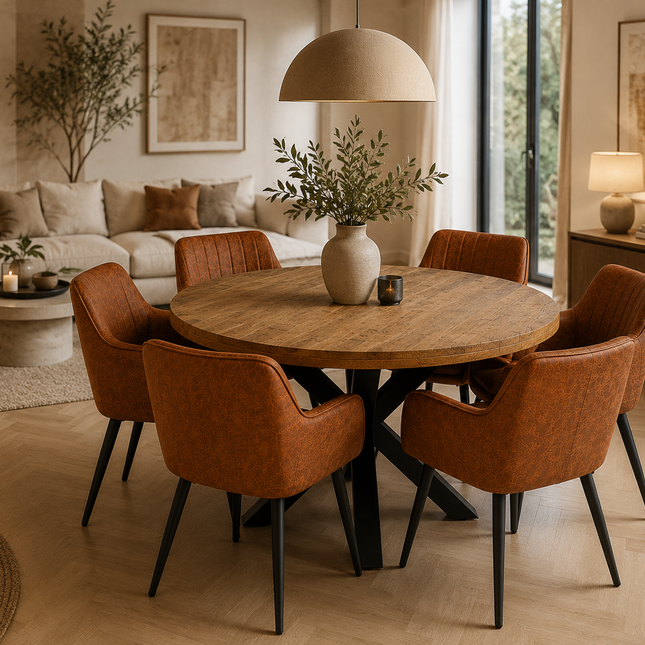 Lars Deal 150cm + 6x Vermont cognac