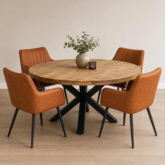 Lars Deal 130cm + 4x Vermont cognac