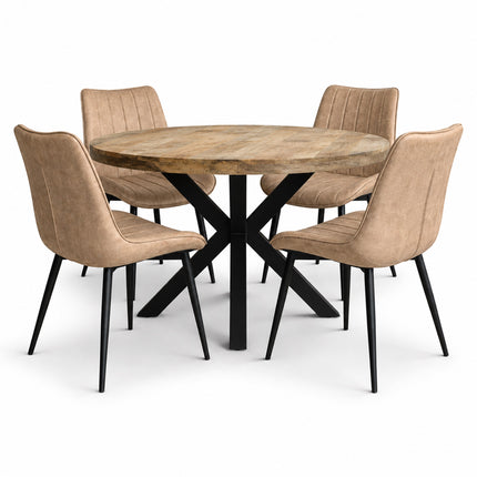 Lars Deal 115cm mango + 4x Arizona light brown