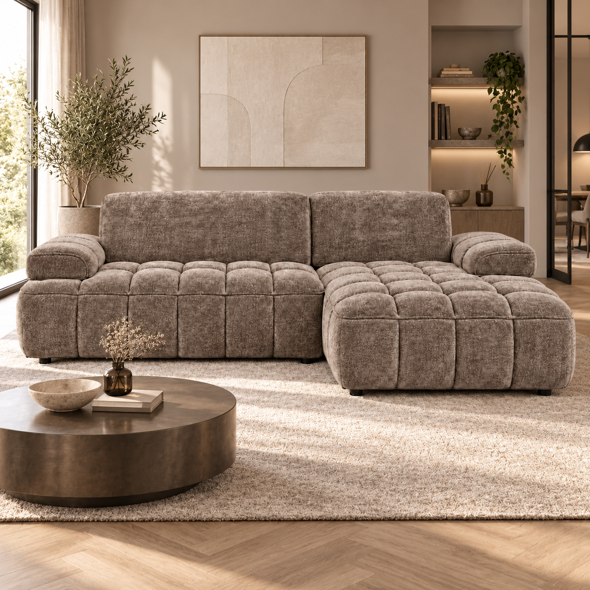 Hoekbank Lesley break taupe right