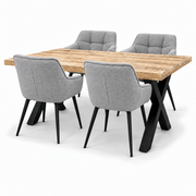 Milan 160x90cm mango + 4x Dave hugo grey