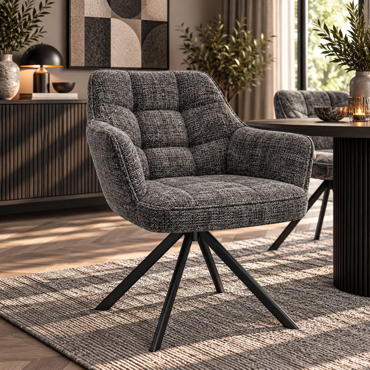 Eetkamersstoel Moreno Weave Antraciet