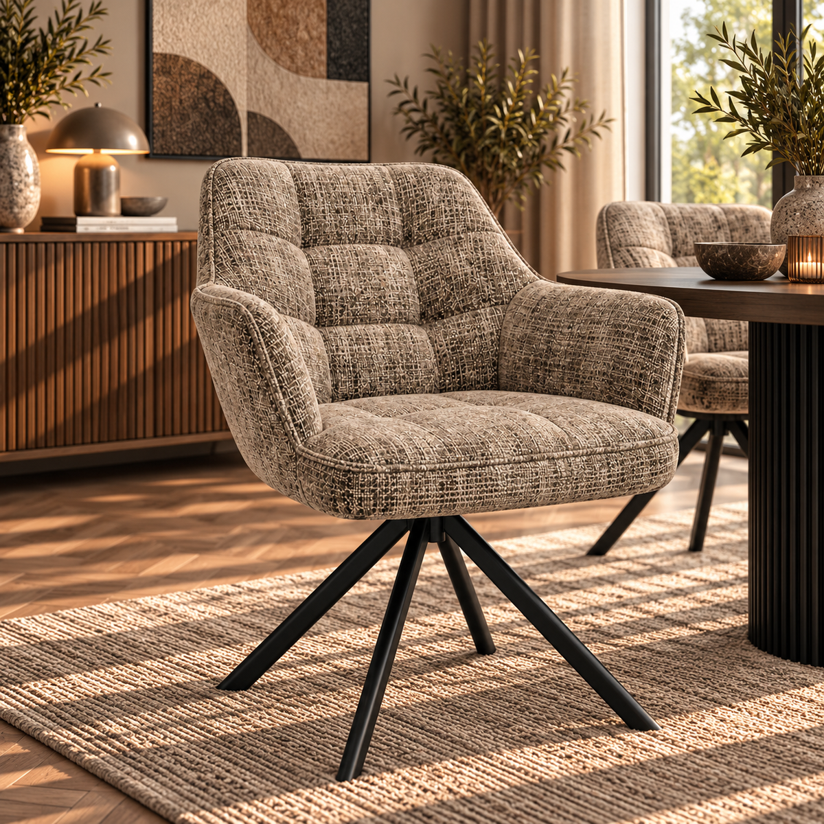Eetkamersstoel Moreno Weave Taupe