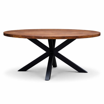 Eettafel Oscar Rond Ø160cm Mango Walnoot
