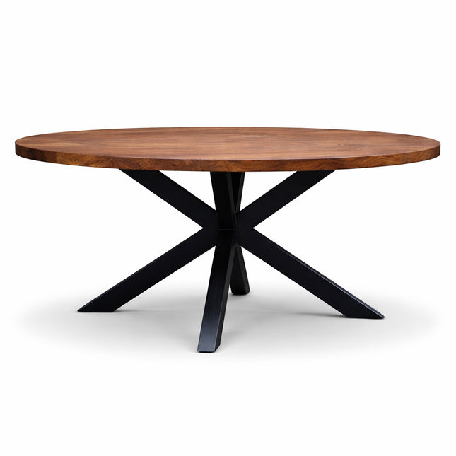 Eettafel Oscar Rond Ø160cm Mango Walnoot