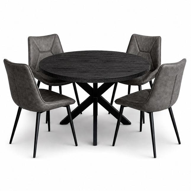 Oscar Deal mango black 120cm + 4x Houston misty antraciet