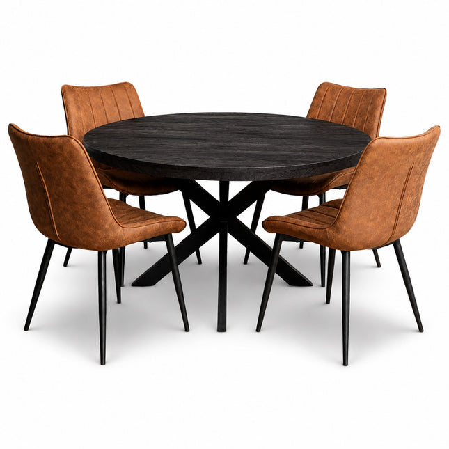 Oscar Deal 120cm black + 4x Arizona cognac