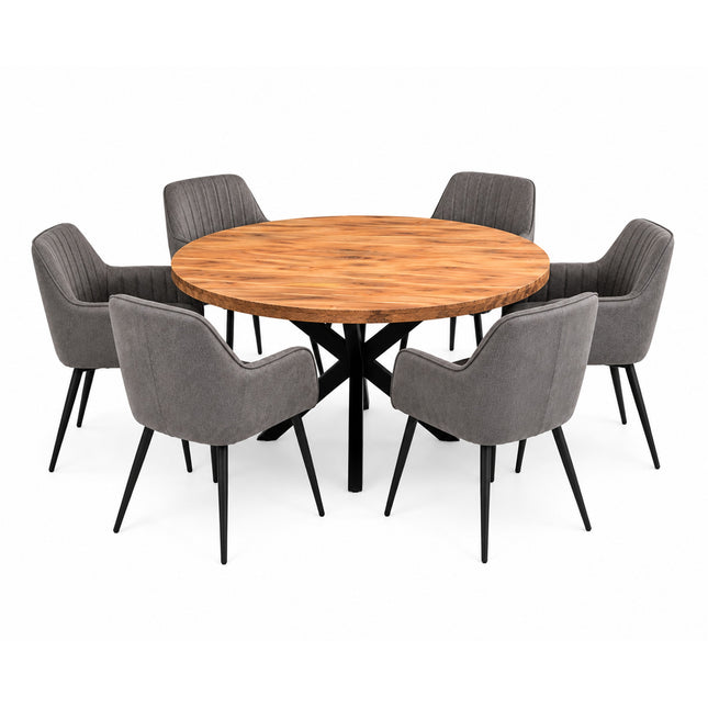 Oscar Deal naturel 150cm + 6x Vermont dark grey