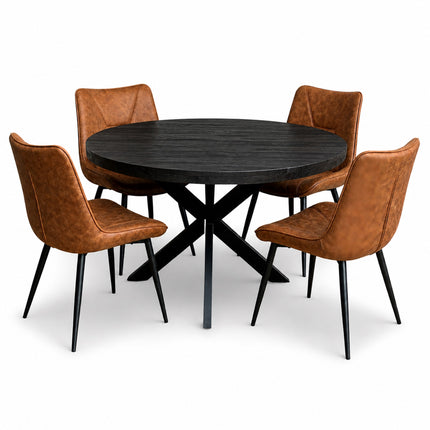 Oscar Deal mango black 120cm + 4x Houston misty cognac