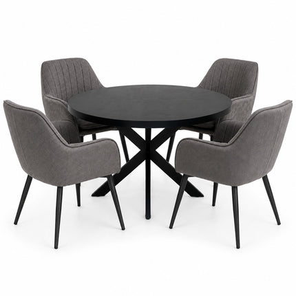 Oscar Deal 120cm black + 4x Vermont misty antraciet