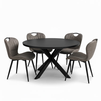 Oscar Deal black mango 120cm + Phoenix misty antraciet