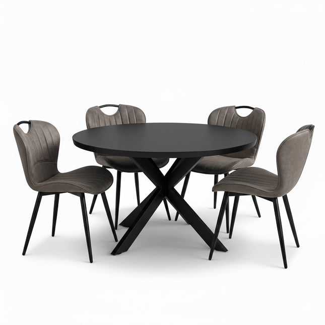 Oscar Deal black mango 120cm + Phoenix misty antraciet