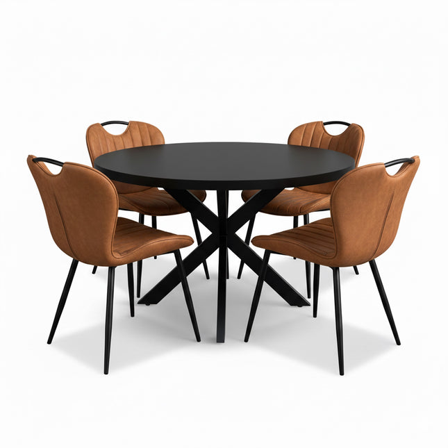 Oscar Deal black mango 120cm + Phoenix misty cognac