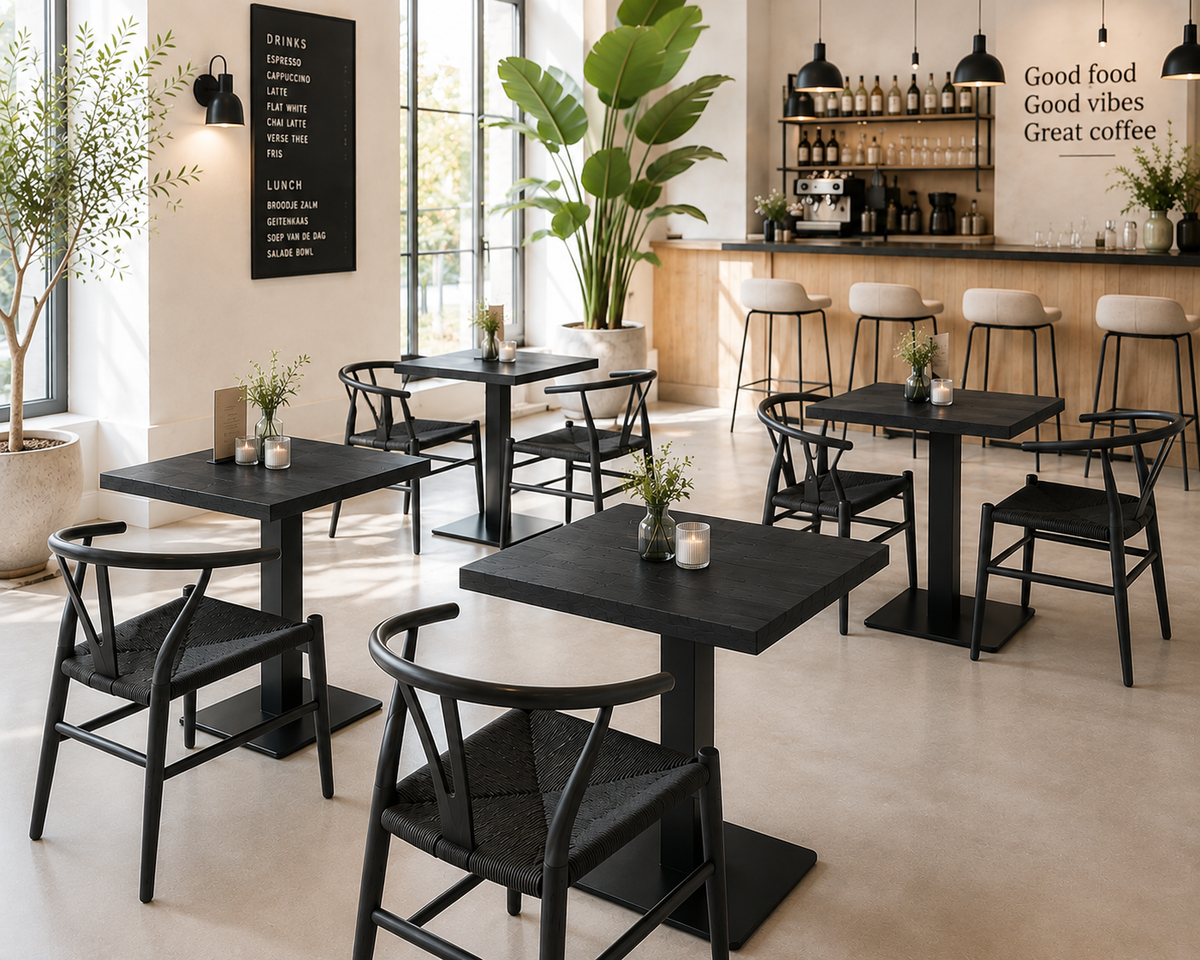Bistrotafel Porto 70x70cm Mango black