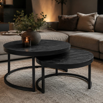 Salontafel S/2 Glasgow XL Mango black