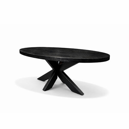Salontafel Silvia Ovaal 100x60cm Mango Zwart