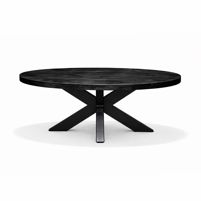 Salontafel Silvia Ovaal 100x60cm Mango Zwart