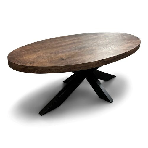 Salontafel Silvia Ovaal 120x70cm Mango Walnoot Bruin