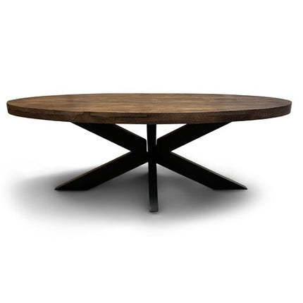 Salontafel Silvia Ovaal 130x70cm Mango Walnoot Bruin