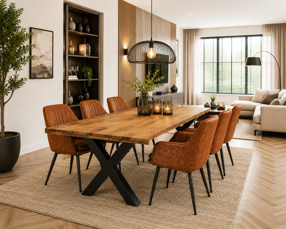 Milan Deal 200cm + 6x Vermont cognac