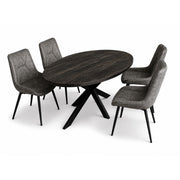 Silvia Deal 150cm mango Black + 4x Houston antraciet