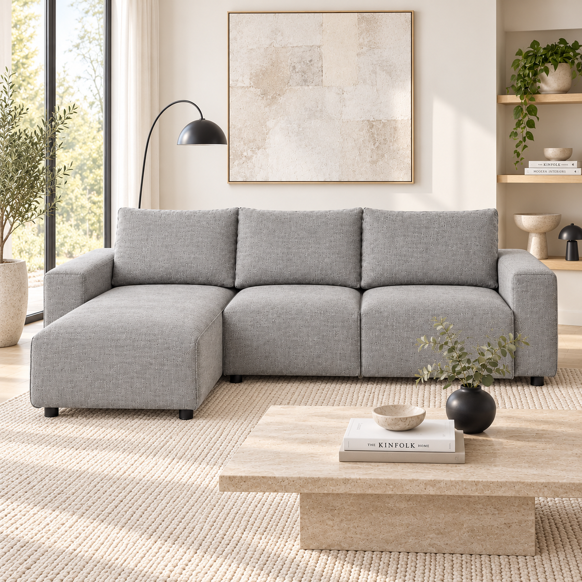 Hoekbank Star Line grey left