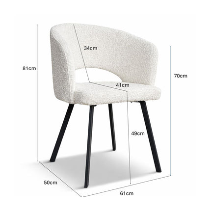 Eetkamerstoel Luna Bouclé Naturel