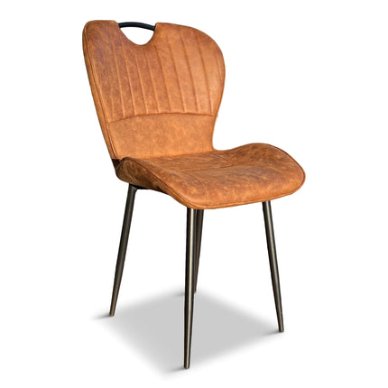 Lars Deal 115cm mango + 4x Stoel Phoenix cognac