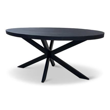 Eettafel Silvia Ovaal 150x90cm Mango Zwart