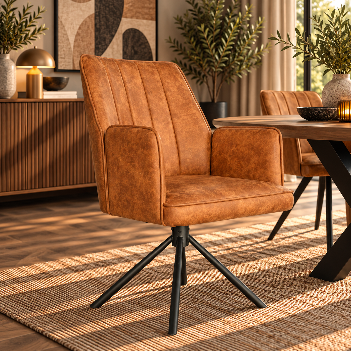 Eetkamerstoel Utah Misty Cognac