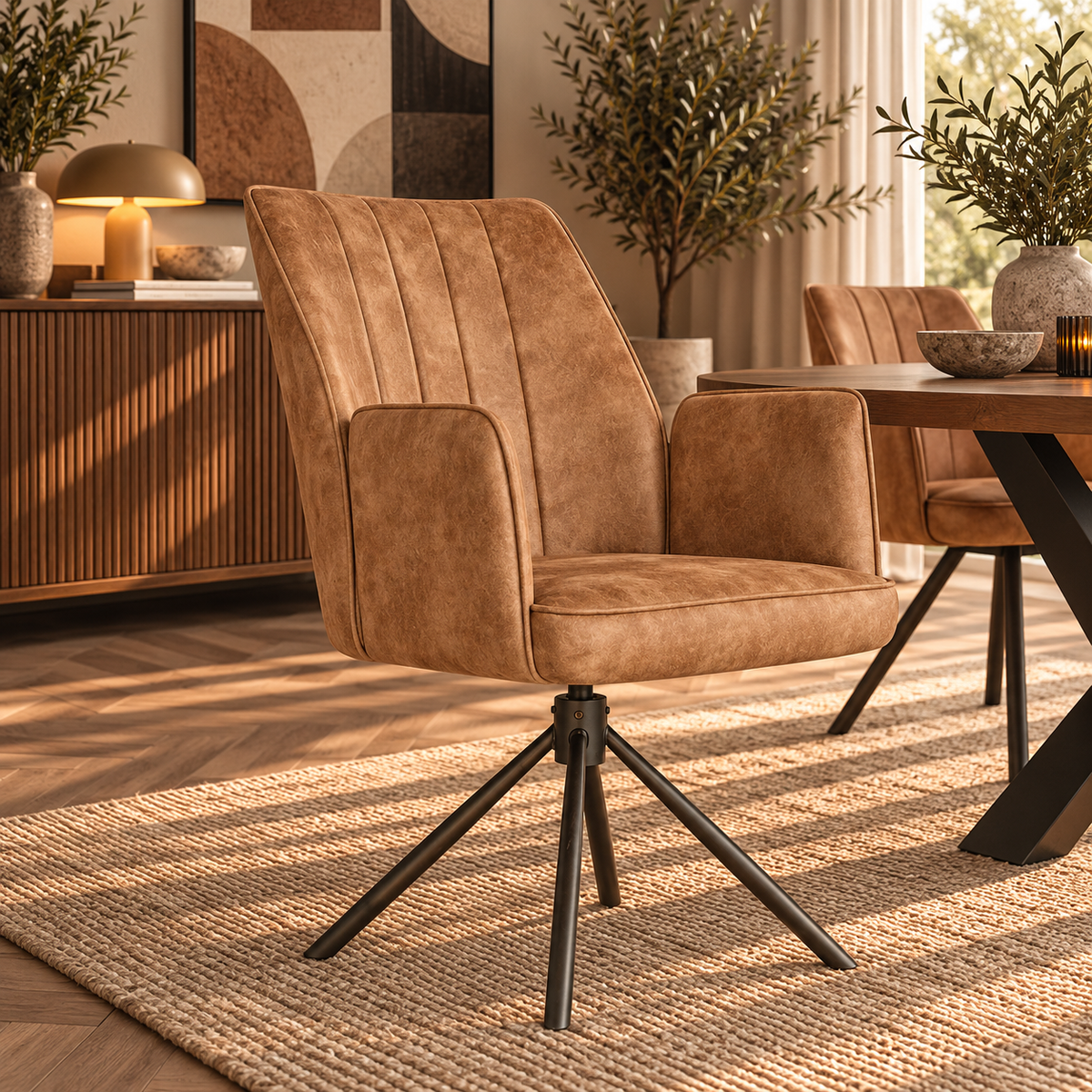 Eetkamerstoel Utah Misty Light Brown