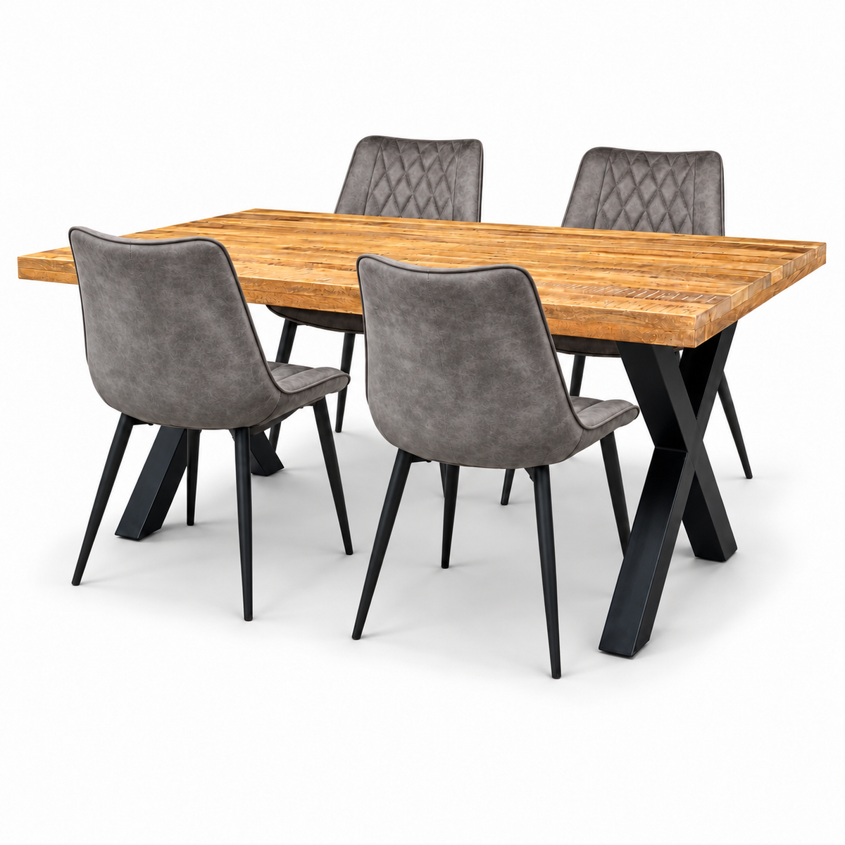 Milan 160x90 mango + 4x Denver misty antraciet