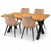 Milan 160x90 mango + 4x Denver misty light brown