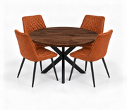 Oscar Deal 120cm mango walnoot + 4x Colorado misty cognac