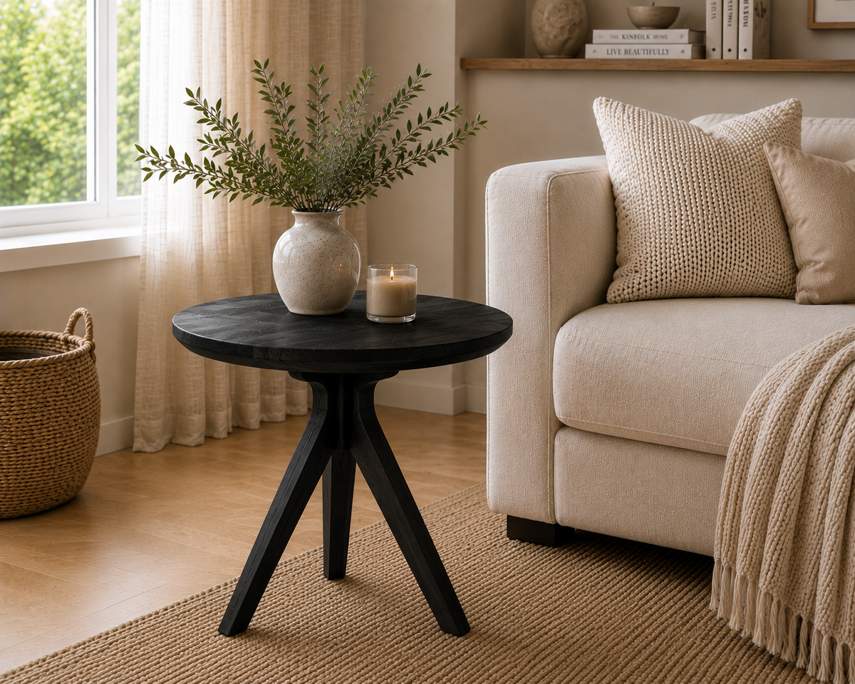 Stool Yumi medium mango black