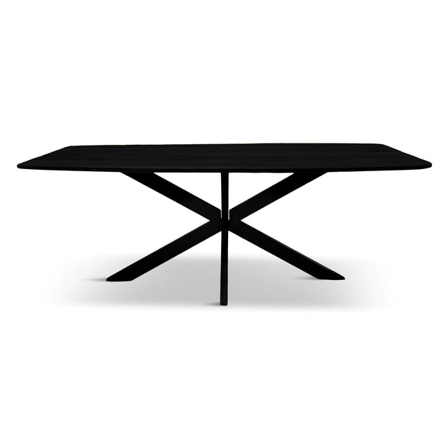 Eettafel Deens Ovaal Elise 260x100cm Zwart Mango