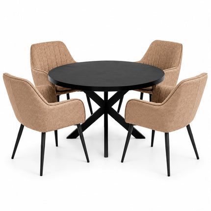 Oscar Deal 120cm black + 4x Vermont misty light brown