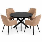 Oscar Deal 120cm black + 4x Vermont misty light brown