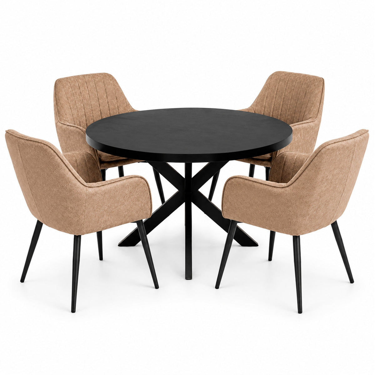 Oscar Deal 120cm black + 4x Vermont misty light brown