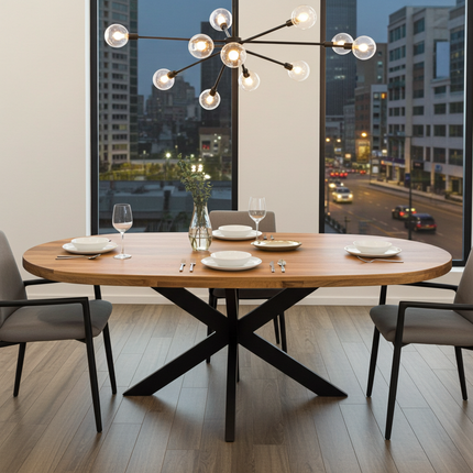 Eettafel Deens Ovaal Björn 150x90cm Mango Naturel